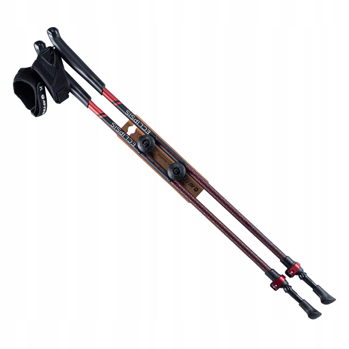 Nordic Walking poles HI-TEC ECLIPSIS Red Aluminium 85-135 cm 235g