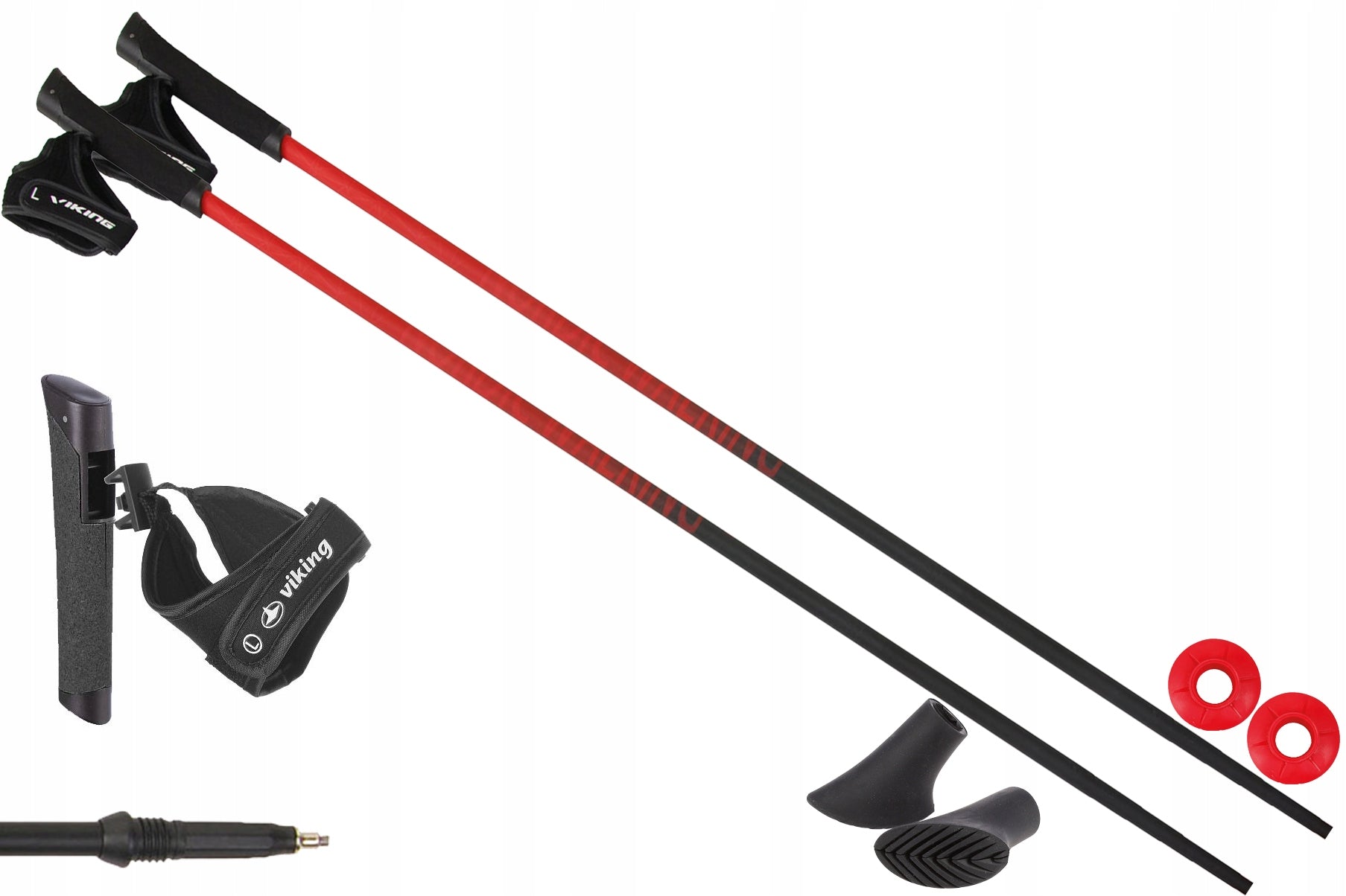 Nordic Walking poles VIKING Pro Trainer 125cm red Color red