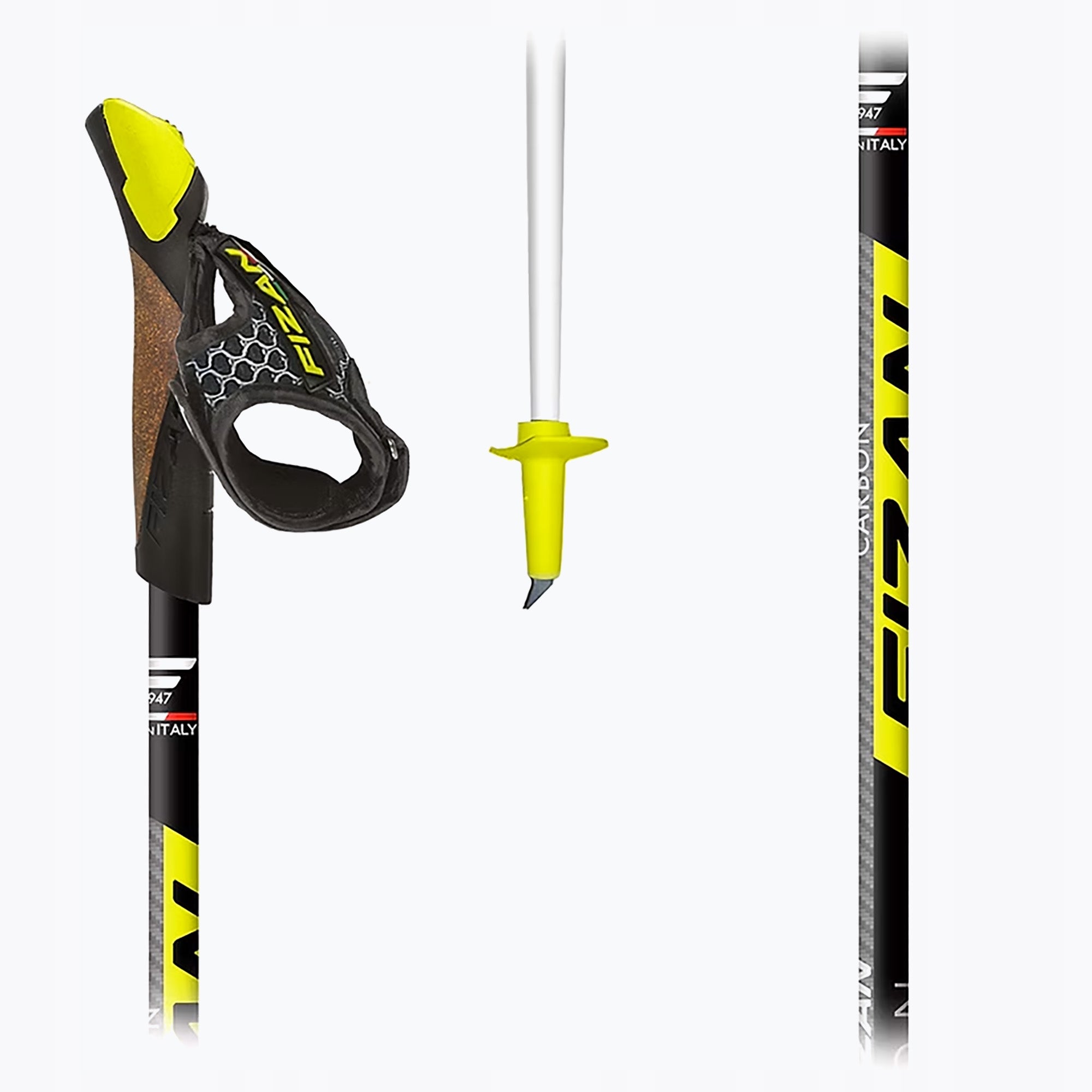 Nordic walking poles Fizan Carbon Race yellow 130 cm Color yellow