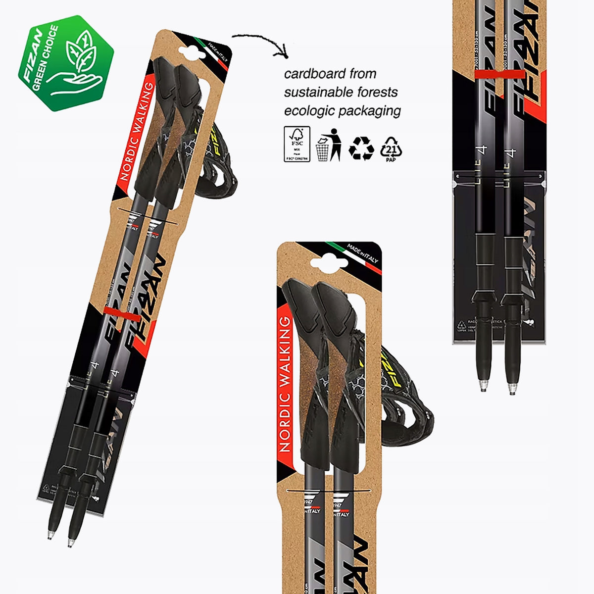 Nordic walking poles Fizan Lite 4 grey 52-130 cm Brand Fizan