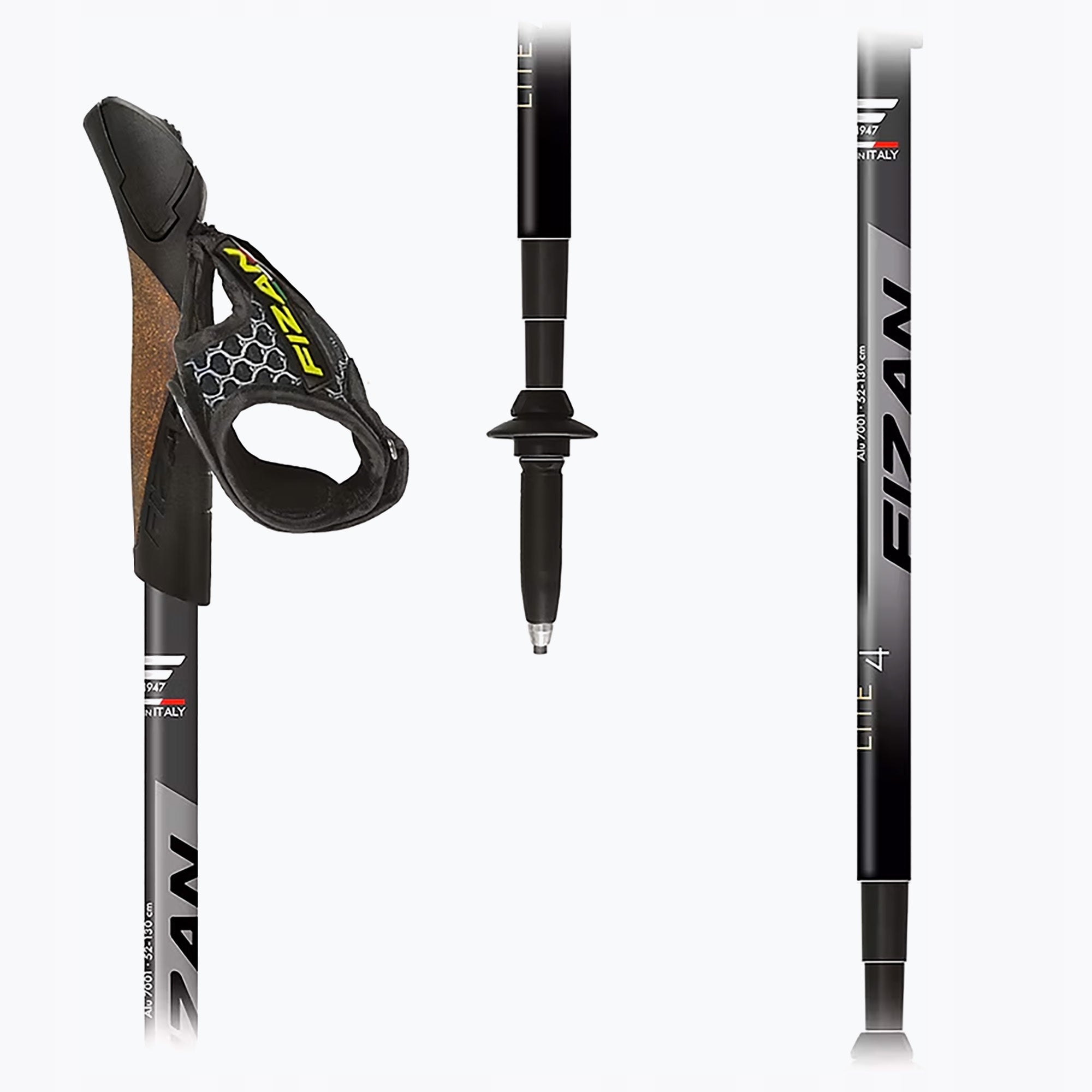 Nordic walking poles Fizan Lite 4 grey 52-130 cm Color gray