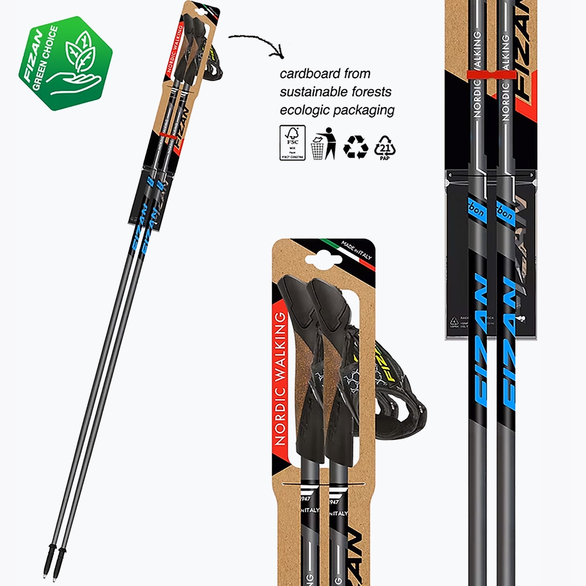 Nordic walking poles Fizan Runner blue 110 cm Manufacturer code runner blue