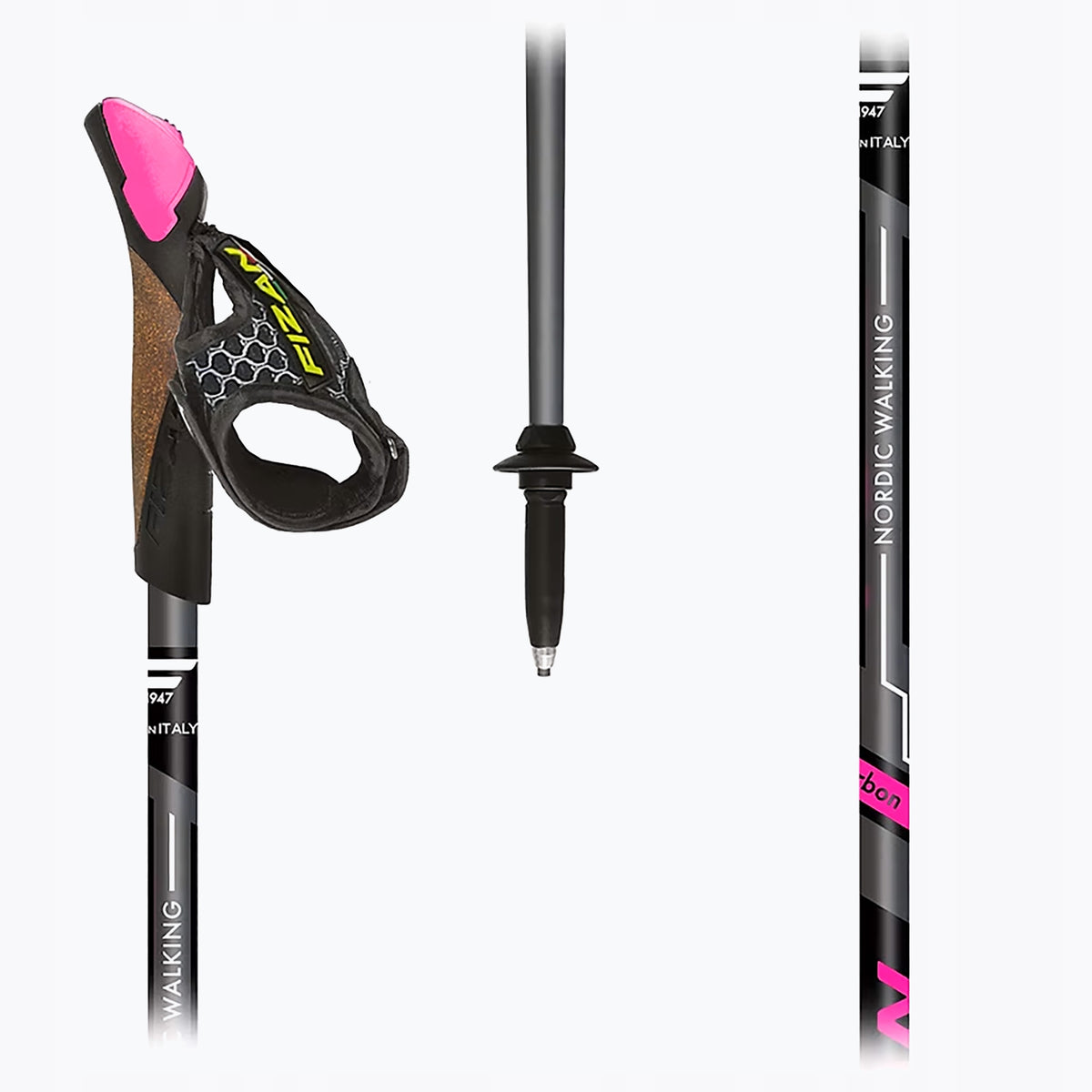 Nordic walking poles Fizan Runner pink 125 cm Color pink