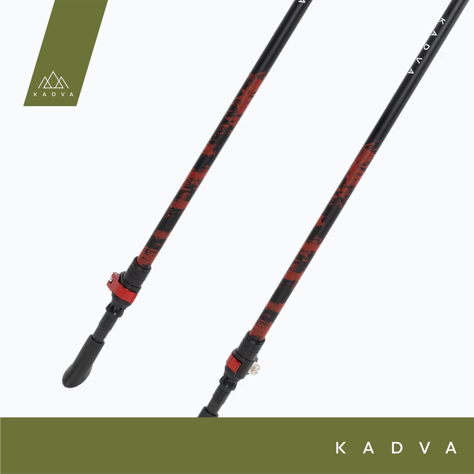 Nordic walking poles KADVA Halna red 85-135cm QUICK LOCK SYSTEM Color red