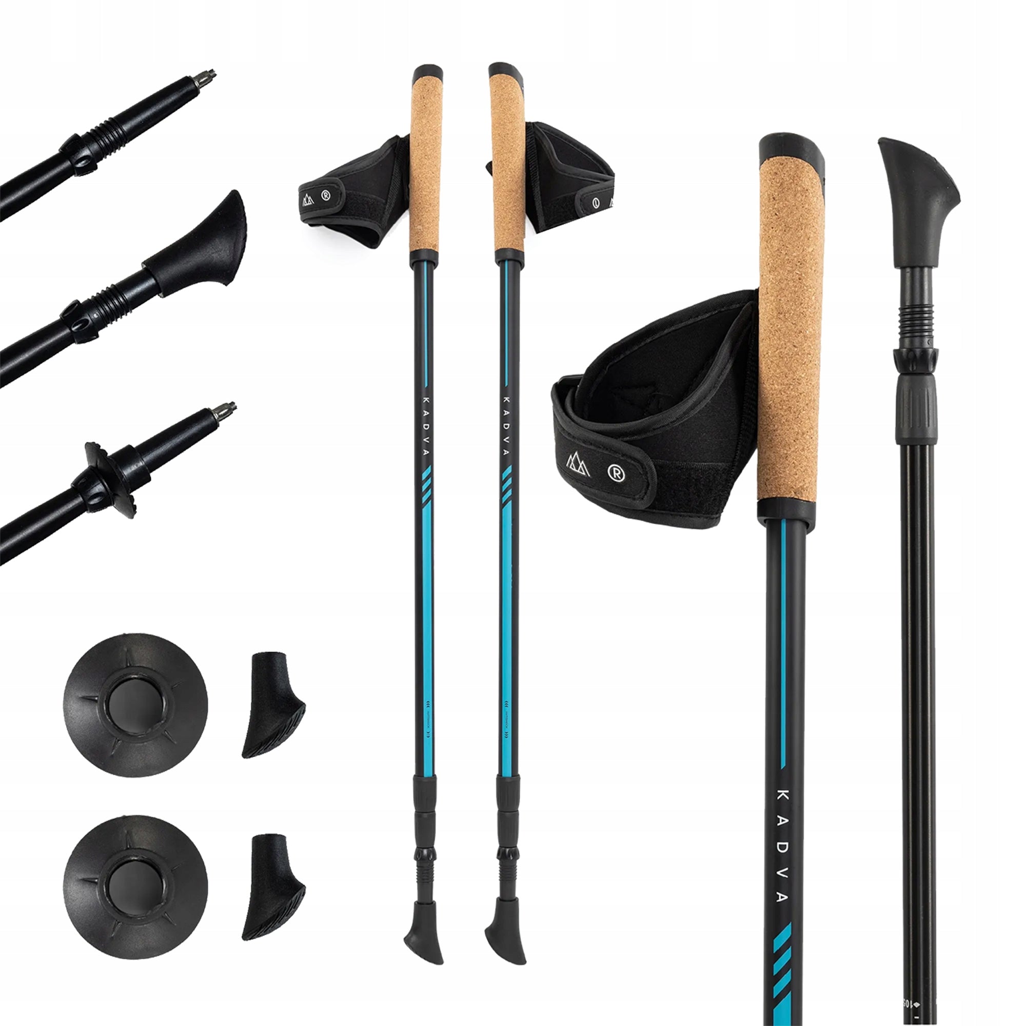 Nordic walking poles KADVA Luna adjustable blue Brand Kadva