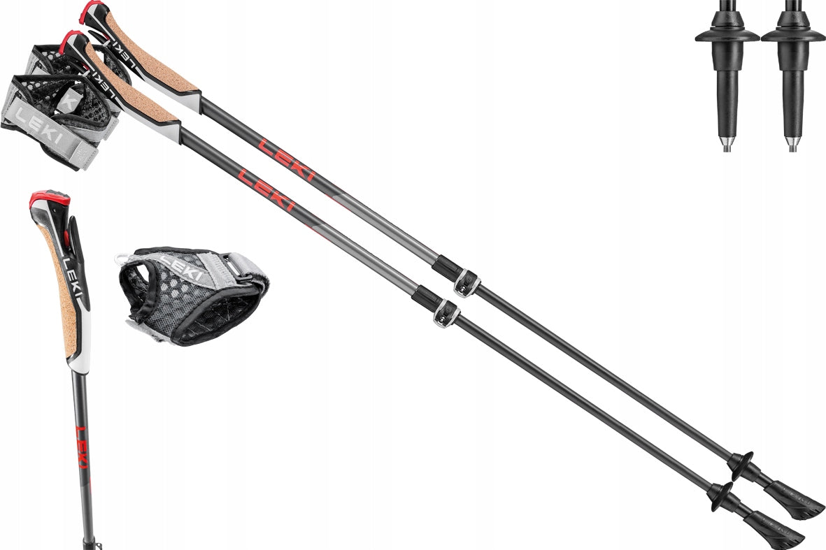 Nordic walking poles LEKI Instructor Lite black and silver 65326341 Brand Leki