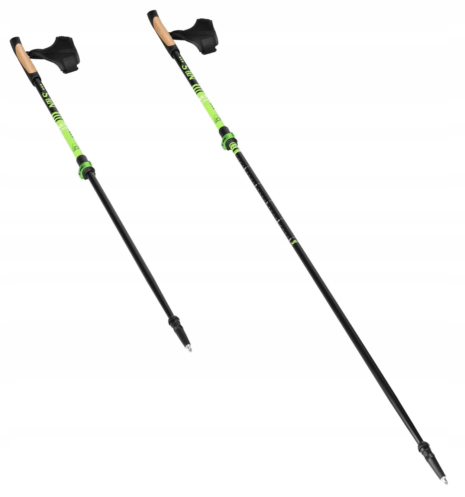 Nordic walking poles NILS NW8611 (93 - 125 cm) Black and green Brand Nils