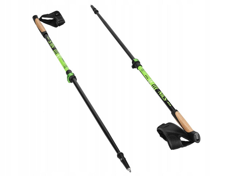 Nordic walking poles NILS NW8611 (93 - 125 cm) Black and green