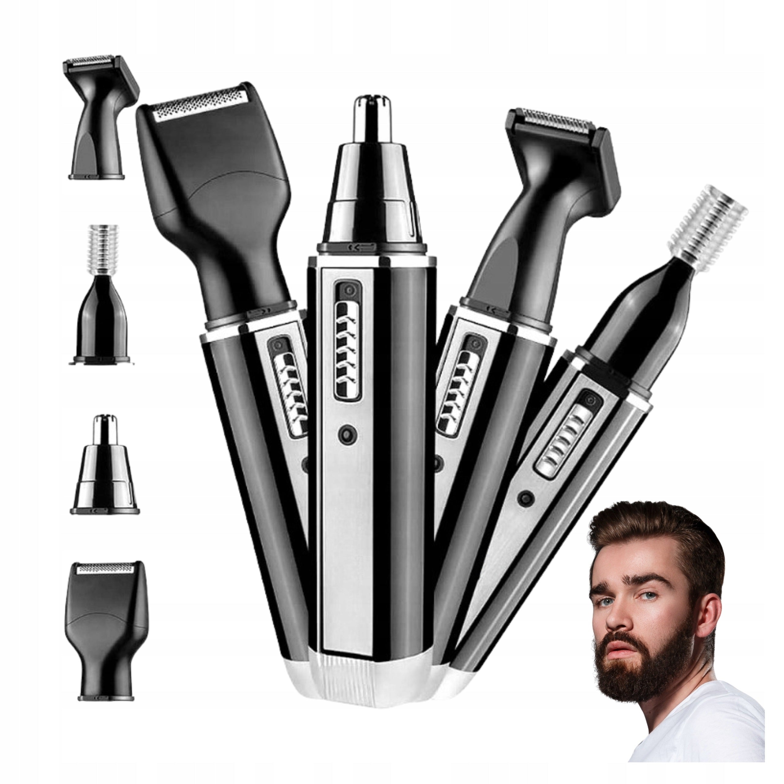 Nose Trimmer Shaver Men's 4in1 Beard and Hair Machine Professional