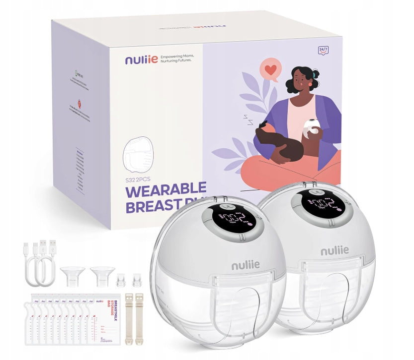 Nuliie S32, portable electric breast pump 4 modes flange 24 mm 2 pieces