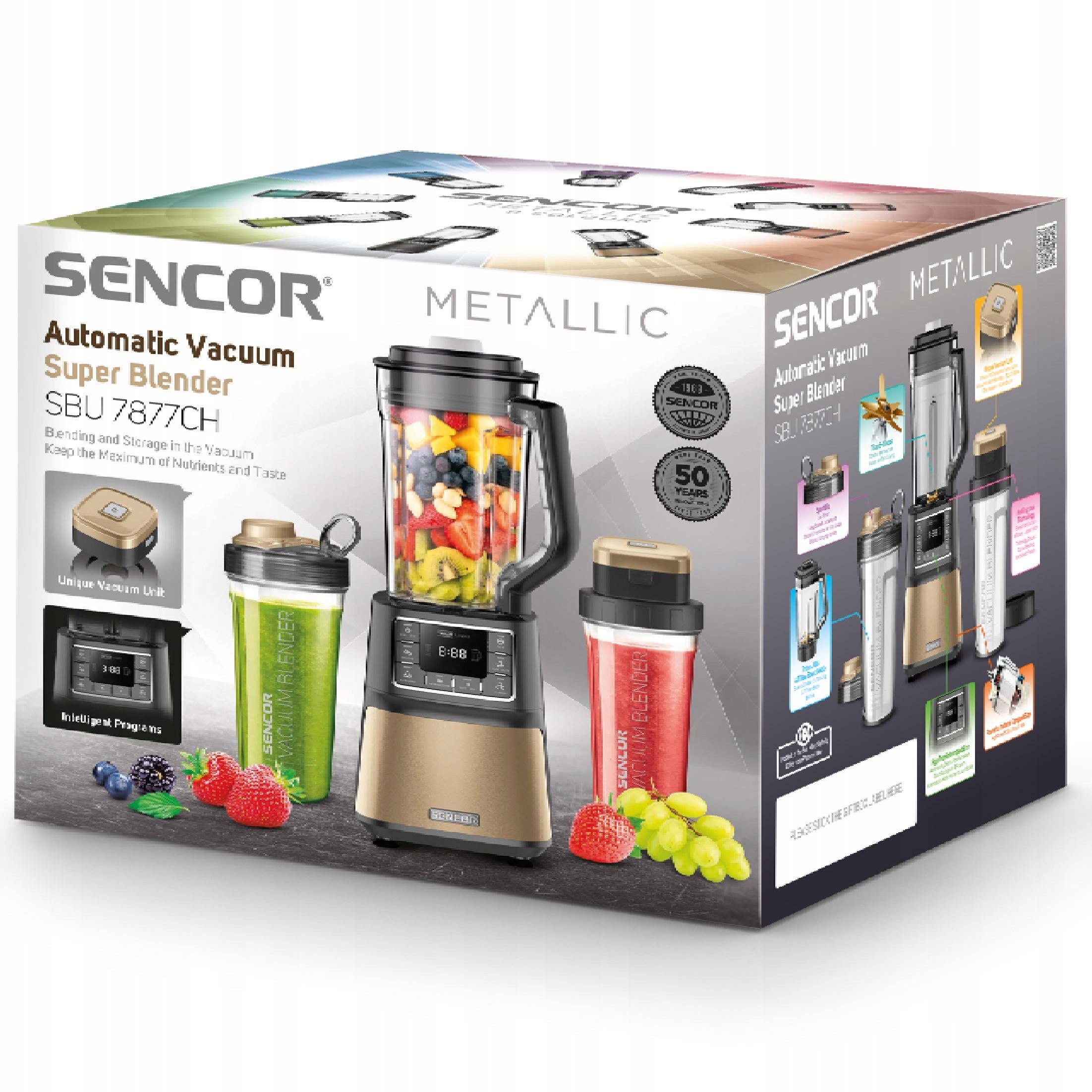 Nutri Vacuum Blender CUP BLENDER 1500W Champagne Sencor 7877CH Packaging status original