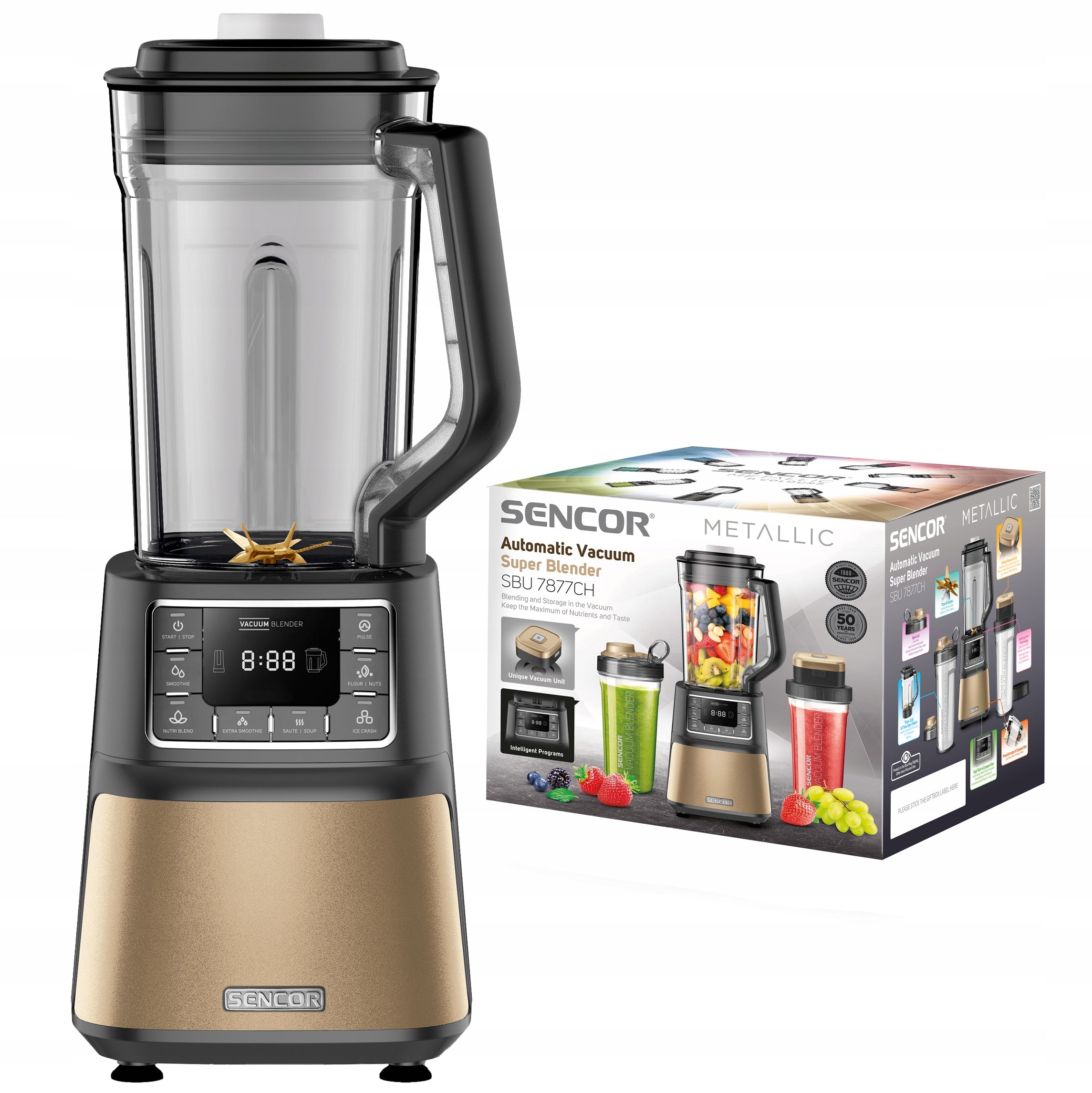 Nutri Vacuum Blender CUP BLENDER 1500W Champagne Sencor 7877CH