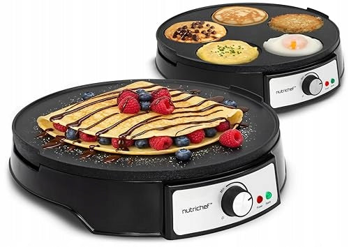 NutriChef pancake maker 32 cm, reversible, non-stick, Led