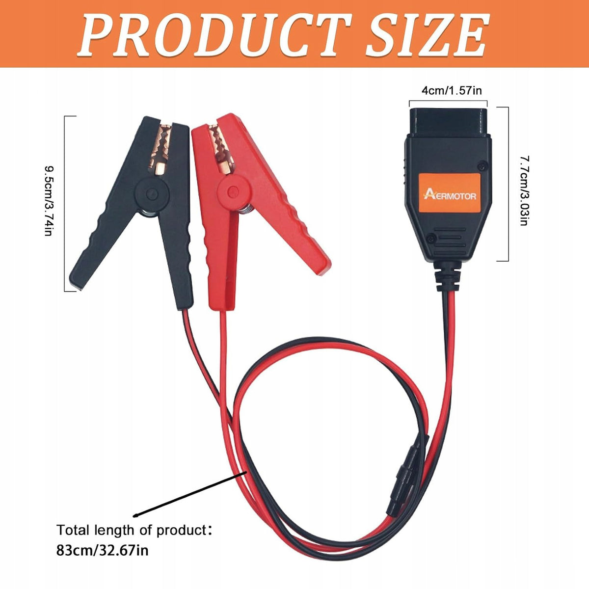 OBD2 ECU 12V MEMORY SAVER POWER CABLE BATTERY PROTECTION Length 2 m