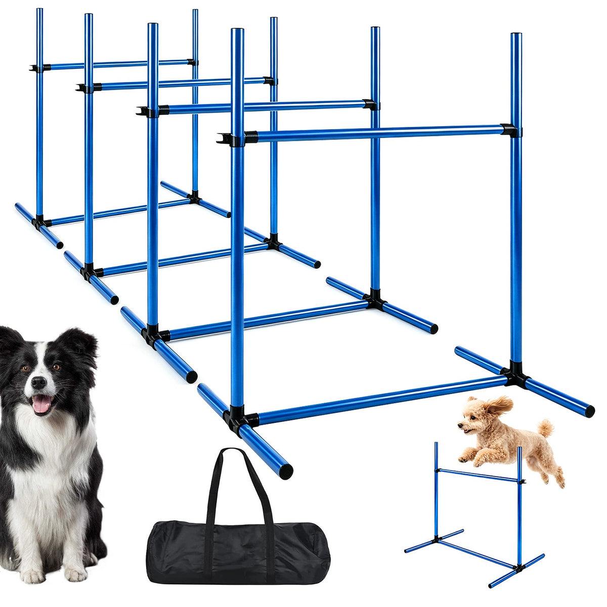 OBSTACLE COURSE HOOPERS AGILITY FOR DOG OBSTACLES SET OF 4PCS WITH BAG