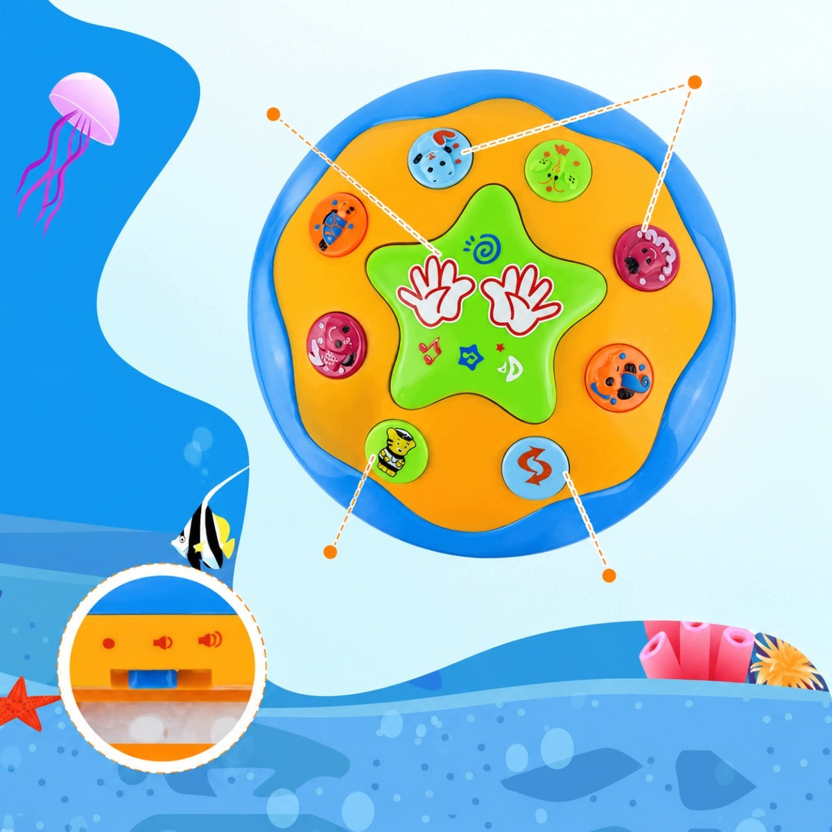 OCEAN PROJECTOR FOR CHILDREN ROTATING LIGHT MUSIC 6-18 MONTH Character/Title other