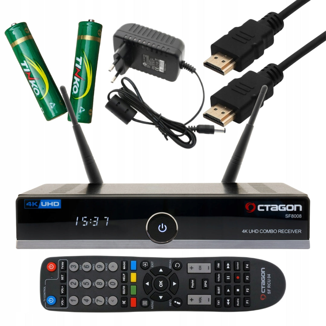 OCTAGON SF8008 Combo Set Top Box 4k Enigma2 IPTV Oscam Cccam OpenATV 7.6