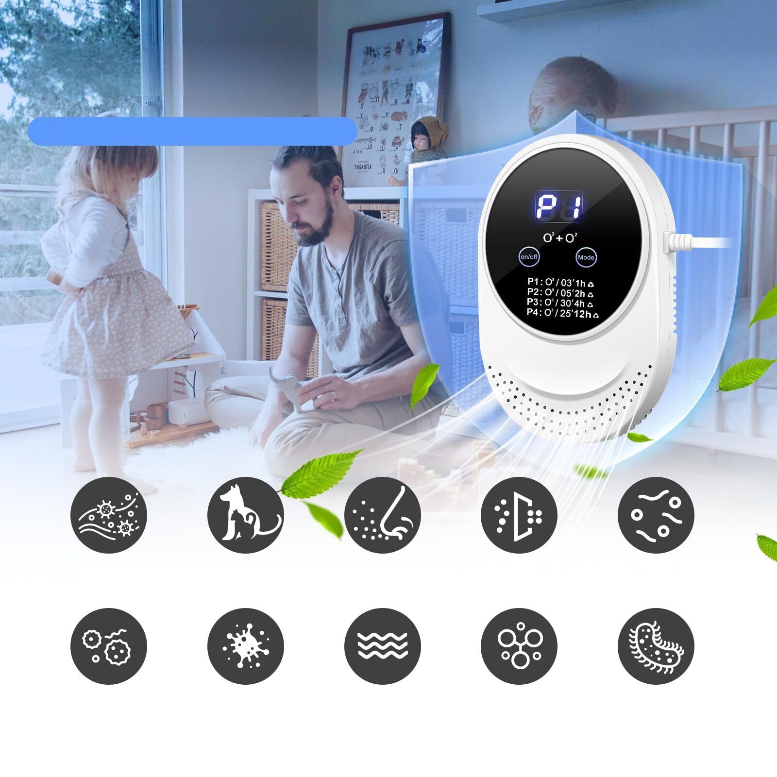 ODOR NEUTRALIZER OZONATOR MULTIFUNCTIONAL MINI AIR PURIFIER Manufacturer code 6974715557705