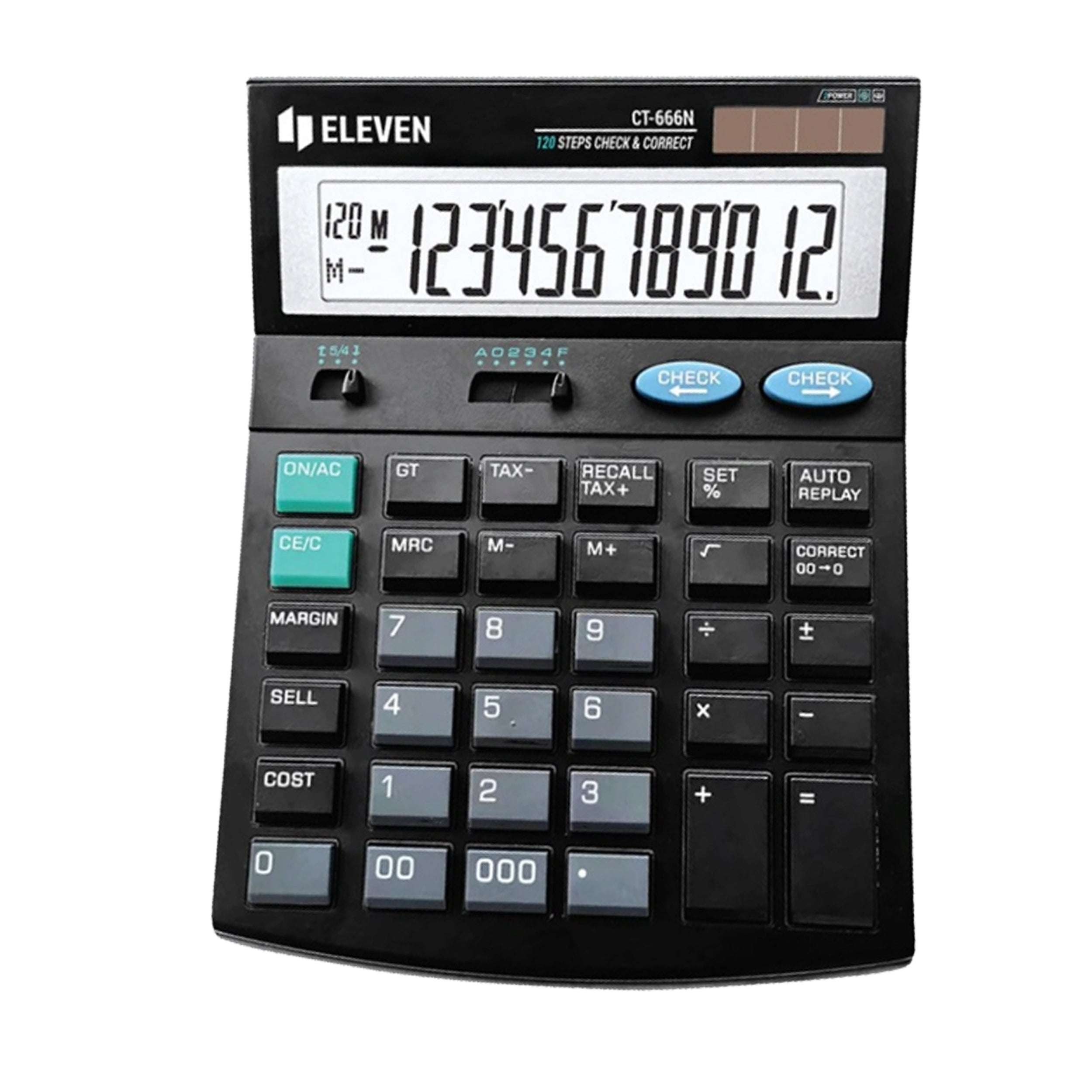 OFFICE CALCULATOR 12 DIGITS DUAL POWER SUPPLY CT666N ELEVEN