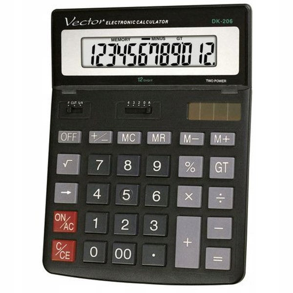 OFFICE CALCULATOR VECTOR DK-206 12-POZ MOVABLE DISPLAY Brand Vector