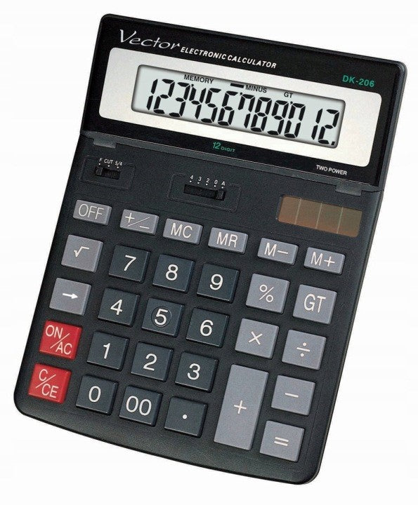 OFFICE CALCULATOR VECTOR DK-206 12-POZ MOVABLE DISPLAY