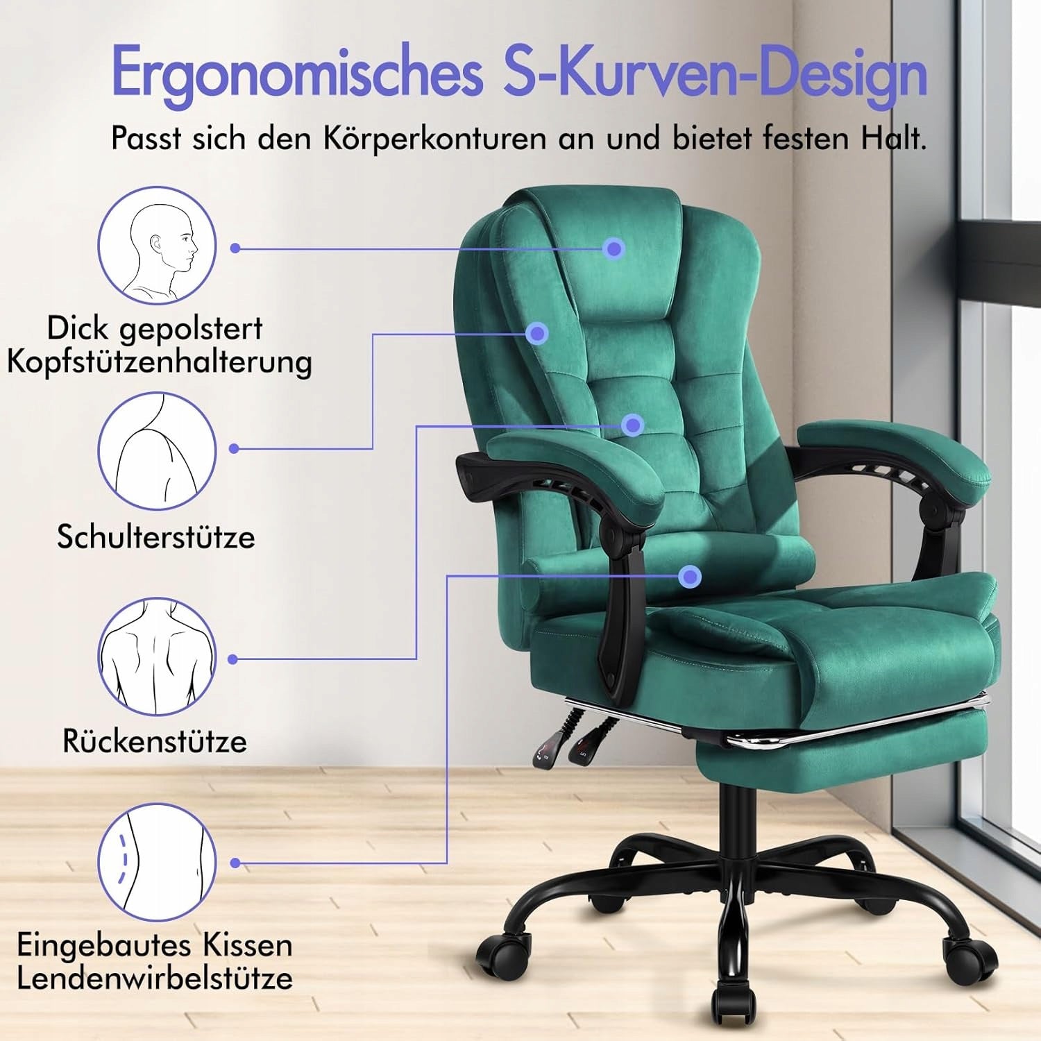 OFFICE CHAIR WITH FOOTREST AND WARM MASSAGE FUNCTION. ALFORDSON EXECUTIVE. Brand no brand