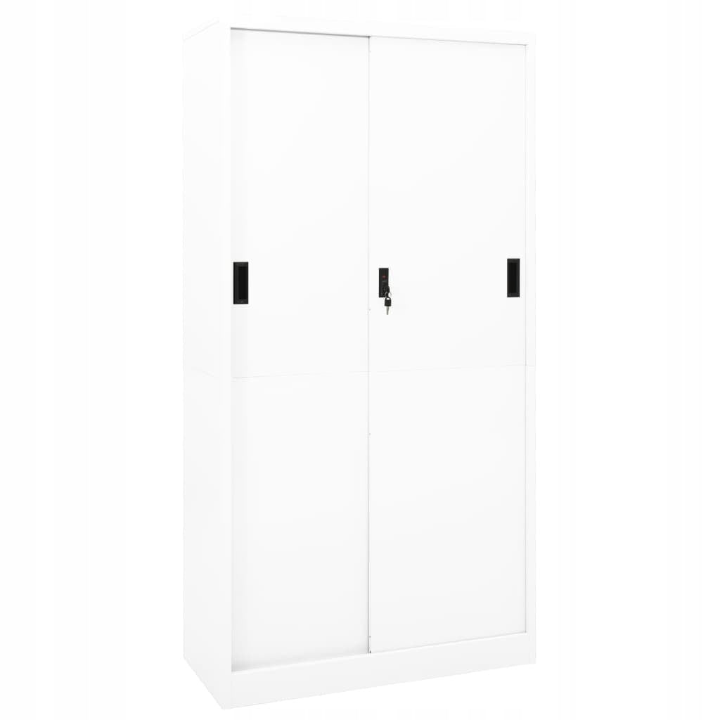 OFFICE WARDROBE WITH SLIDING DOORS WHITE 90X40X180CM