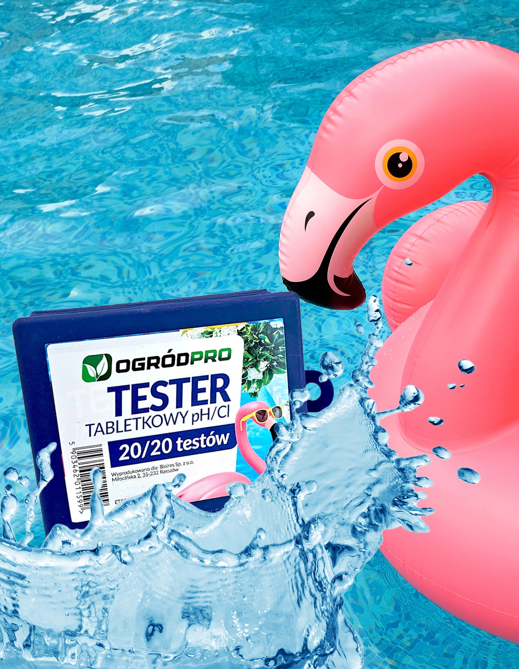 OGRÓDPRO CHEMISTRY POOL TABLET TESTER FOR PH CHLORINE WATER ACID METER 20+20 Packaging status original