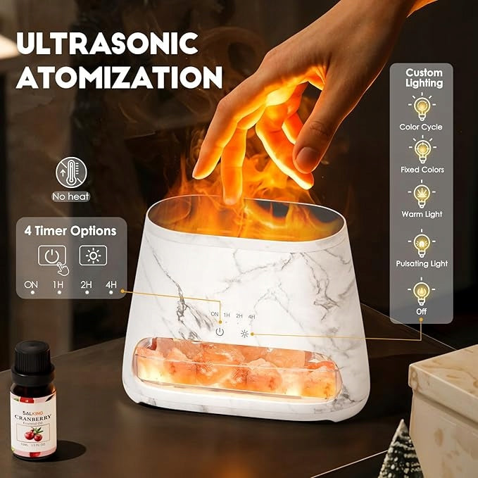 OIL DIFFUSER SALT LAMP HIMALAYAN FLAME EFFECT 2IN1 HUMIDIFIER Brand Salking