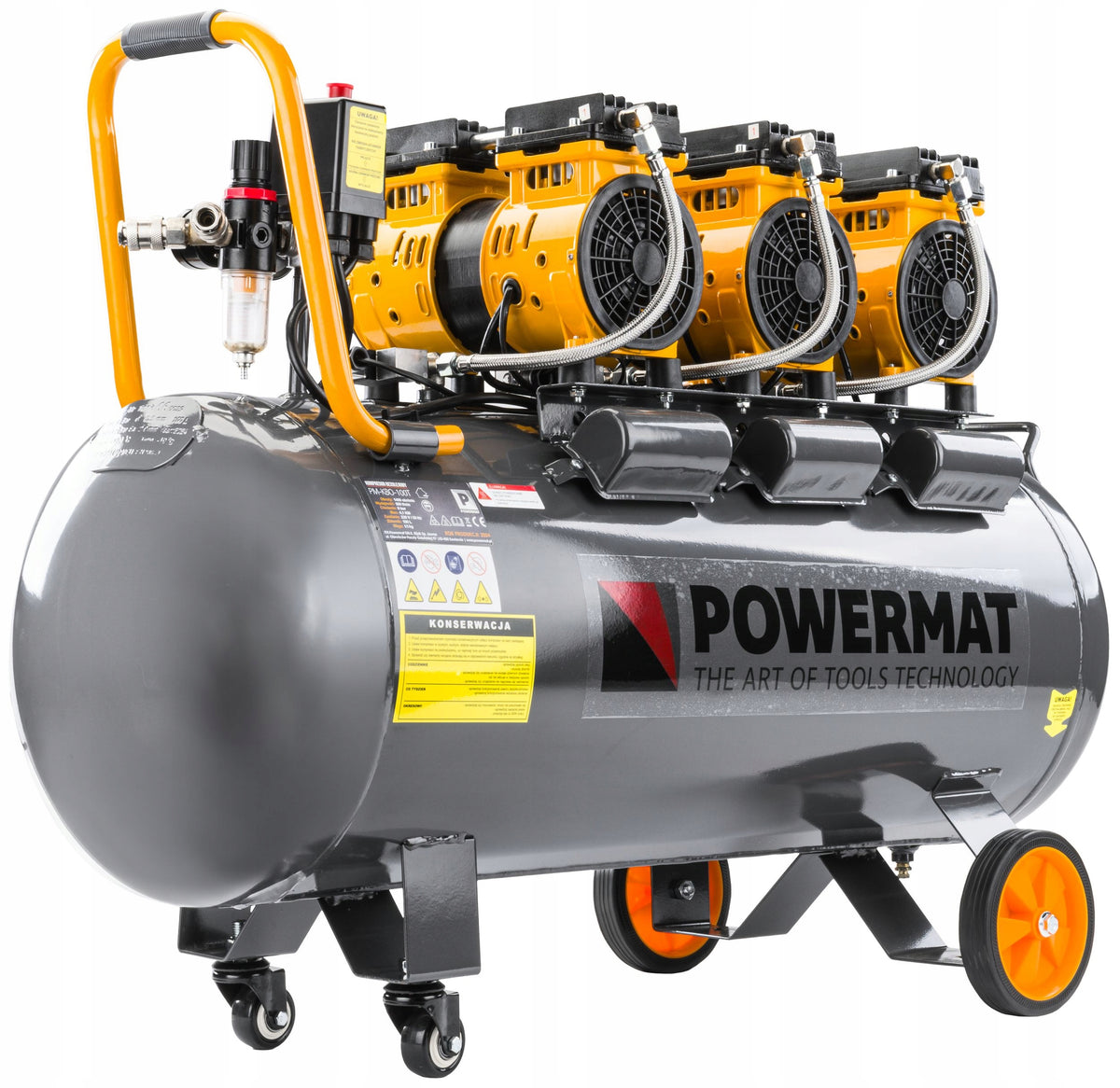 OIL-FREE COMPRESSOR 100L COMPRESSOR 8 BAR 580l/min 230V QUIET 79dB 4,1HP Type oil-free compressor