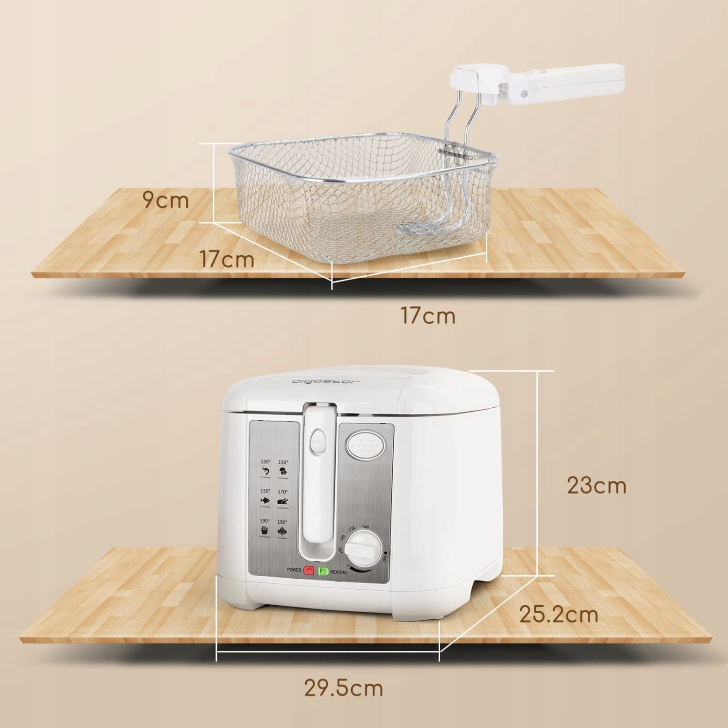 OIL FRYER 2,5L 1800W TEMPERATURE CONTROL WINDOW Brand Aigostar