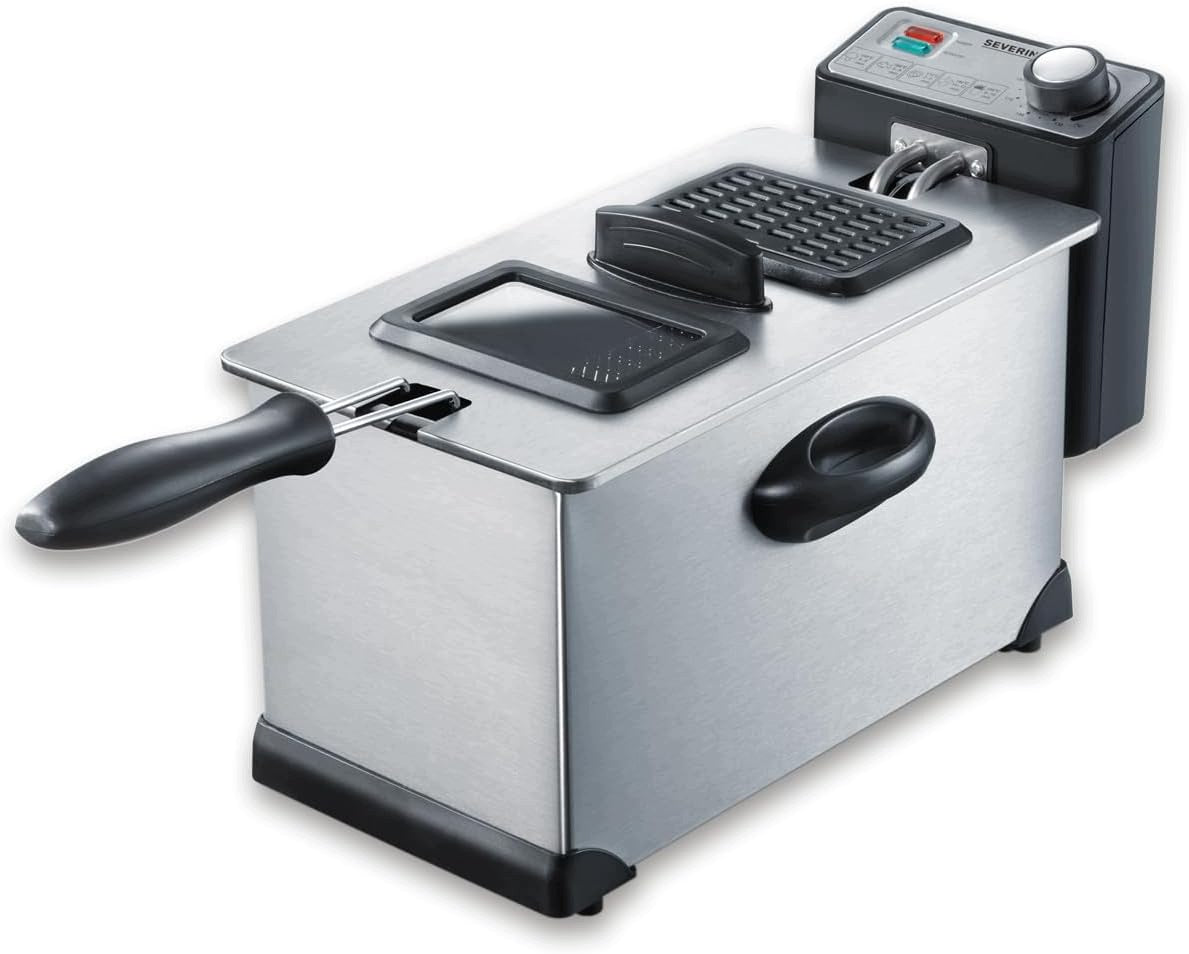 OIL FRYER 3L 2000W STAINLESS STEEL FILTER WINDOW