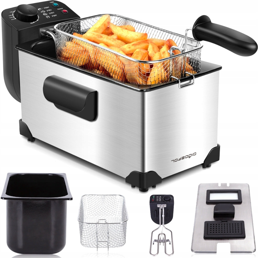 OIL FRYER Traditional Oil 2200W Window 3L Fryer Thermostat