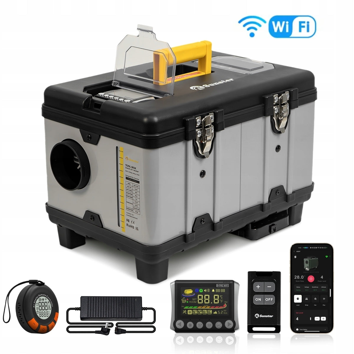 OIL HEATER 8KW 12/24V WIFI BT 230V with wireless sensor Packaging status original