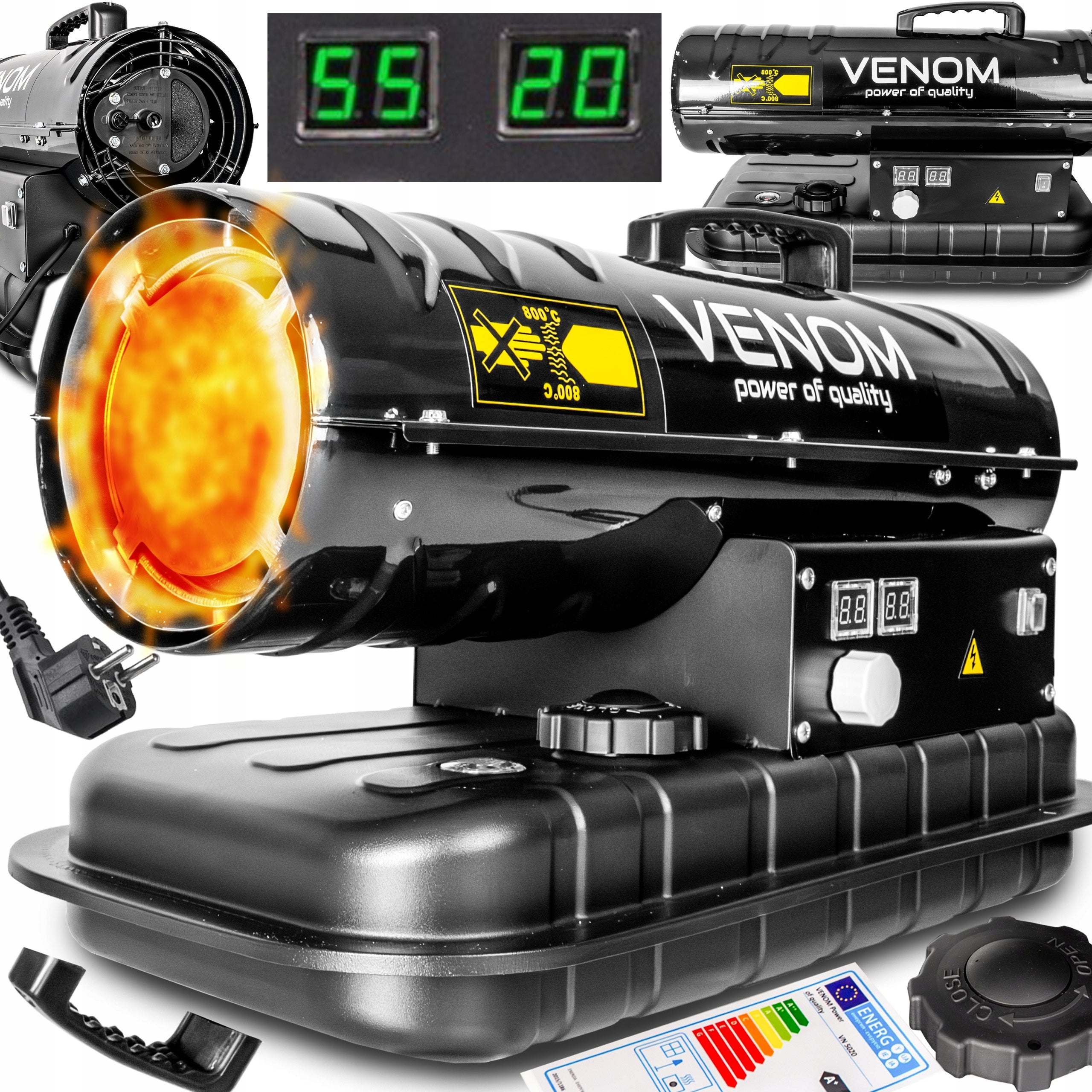 OIL HEATER VENOM VN 5020 20KW DIESEL BLOWER WORKSHOP HALL Brand Venom