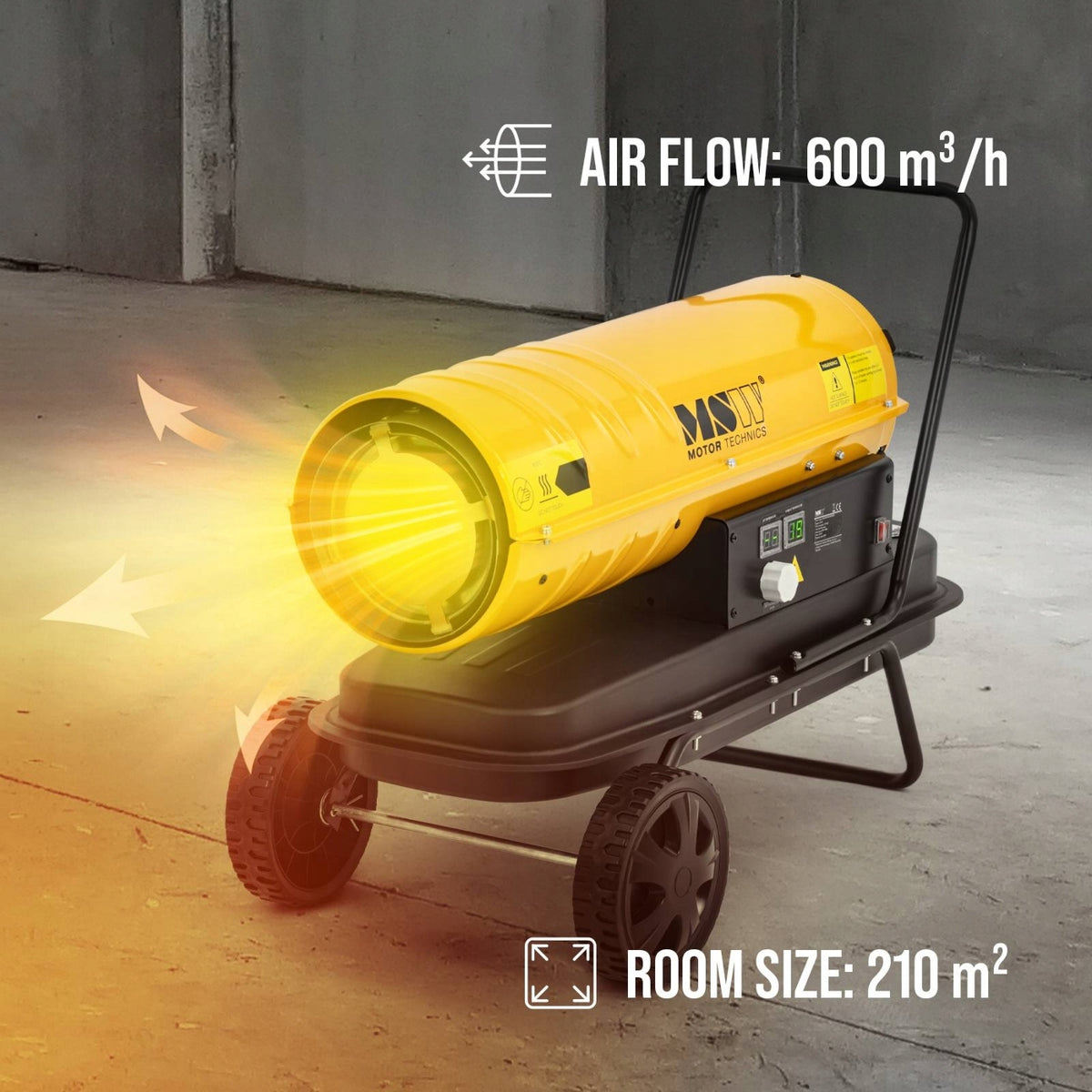 OIL HEATER - WHEELS - 20 KW - 18 L - ECO SERIES Brand MSW Motor Technics