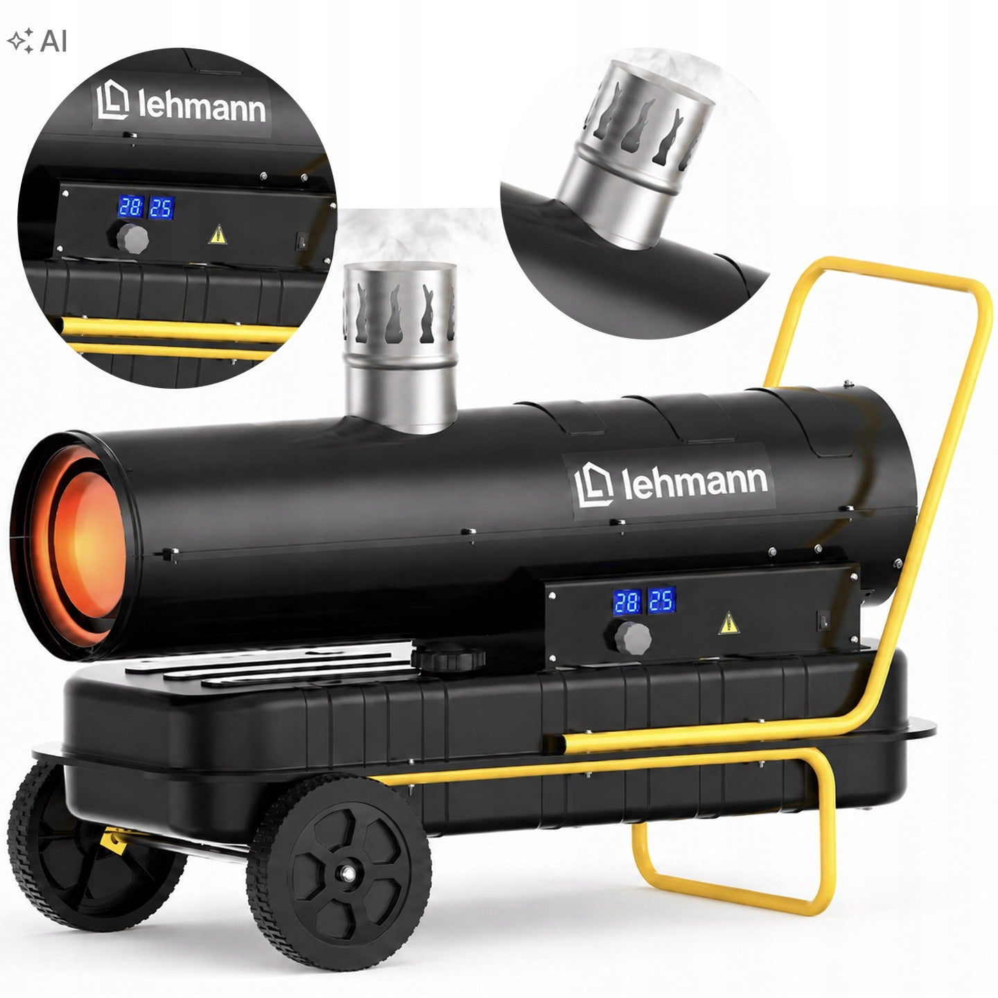 OIL HEATER WITH DIESEL CHIMNEY BLOWER 30KW THERMOSTAT 50L FURNACE