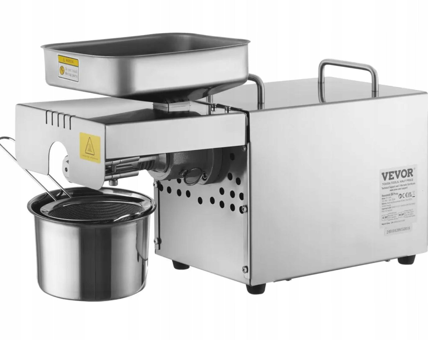 OIL PRESS 850W ELECTRIC 0-300°C STAINLESS STEEL KYL-380K