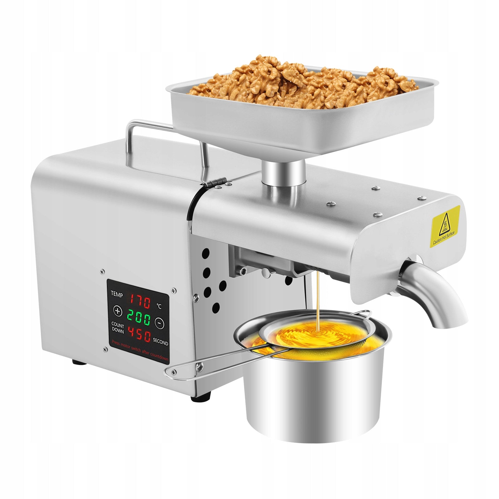 OIL PRESS MACHINE 610W ORGANIC OIL EXPELLER TEMPERATURE CONTROL
