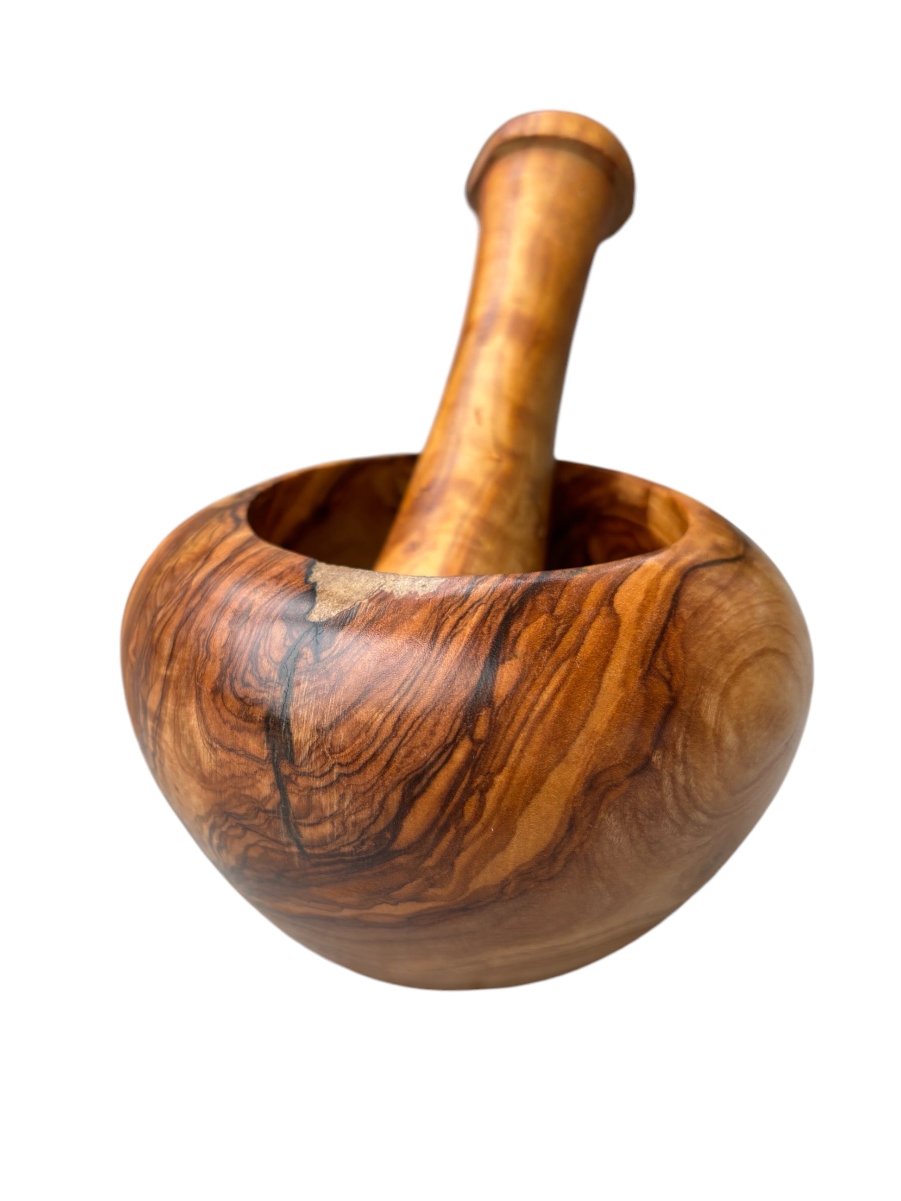 OLIVE WOOD MORTAR WITH PESTLE DMZ10 ARKAY FOR SPICES ECO