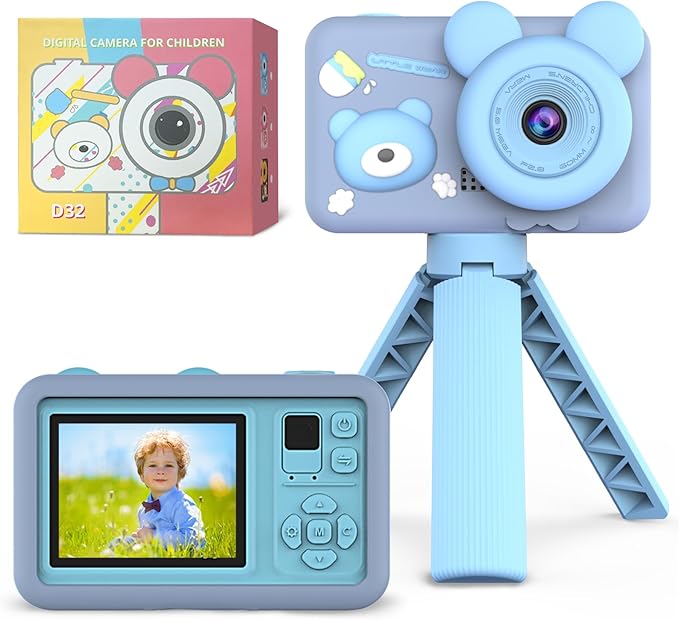 OMWay Kids Digital Camera 1080P HD Blue + SD Card