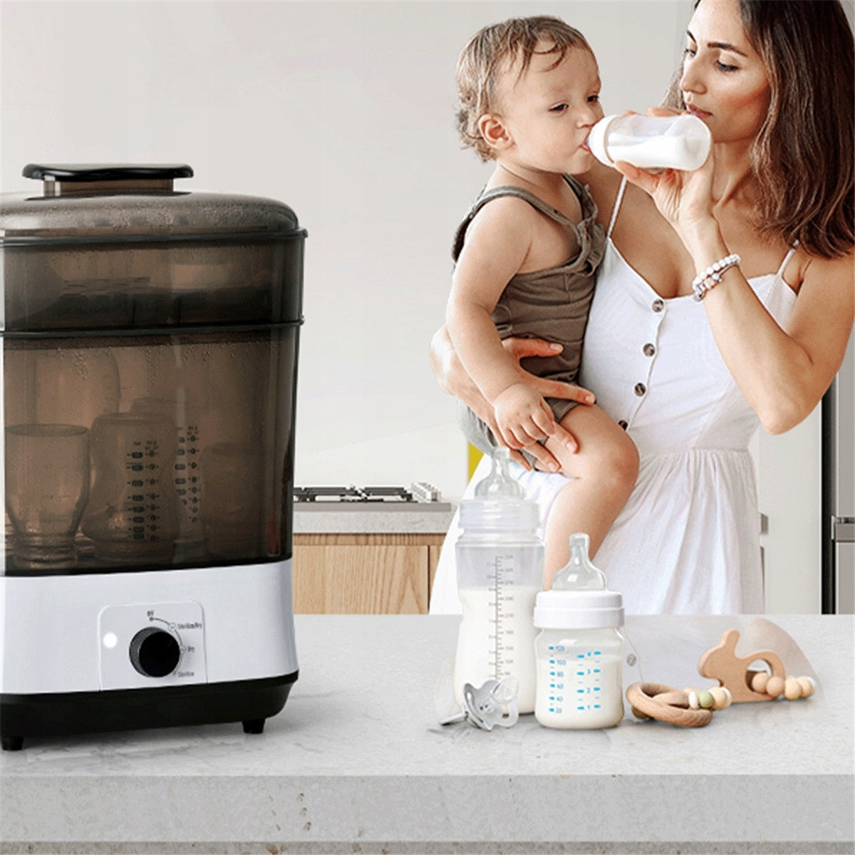 ONE-TOUCH STEAM STERILIZER FOR LACTATION ACCESSORIES BLACK Packaging status original
