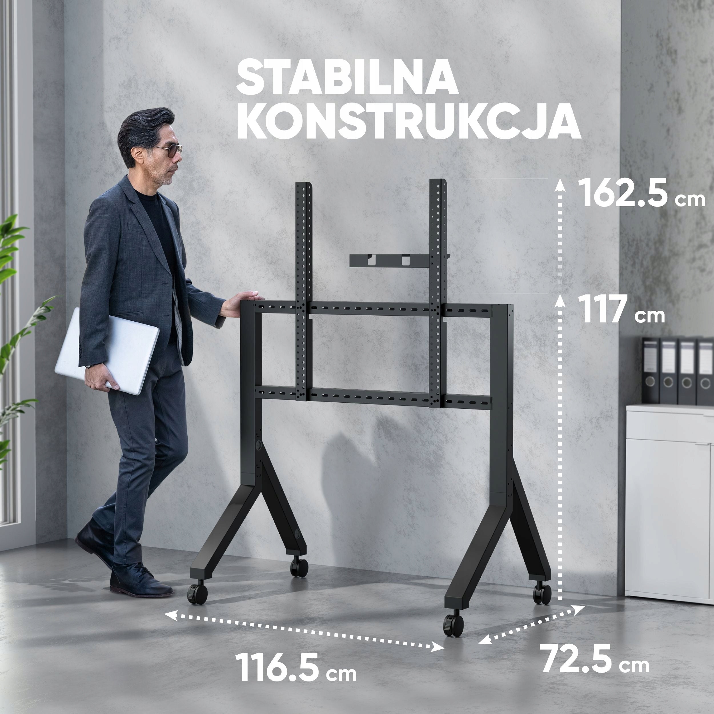 ONKRON TV stand on wheels 70-110 inches, up to 125 kg, TS2081-B Packaging status original