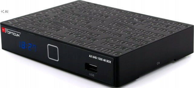 OPTICUM AX UHD 1500 4K DVB-S2 2xCI+ 1xCA ANDROID TV 6 Manufacturer code TUN0061