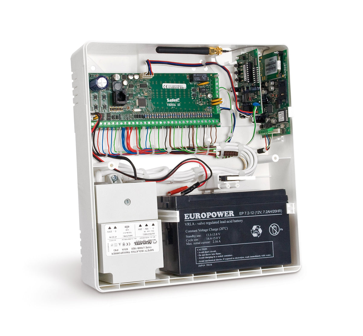 OPU-4 P plastic housing, space for Control Panel-7,2Ah-Trafo-Ekspander SATEL