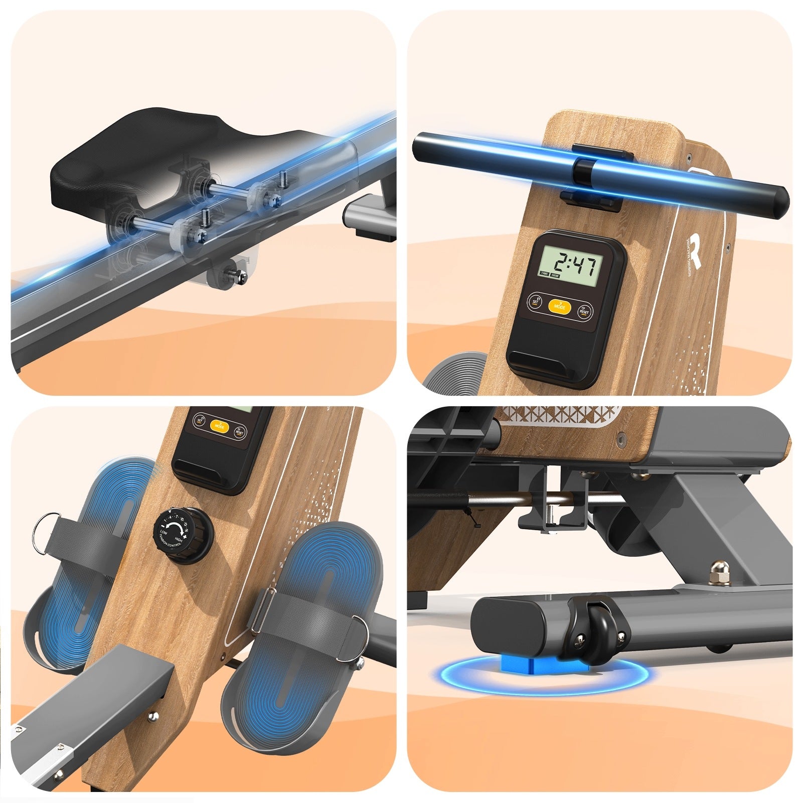 OR3WG Magnetic Control Home Rowing Machine, Rowing Dynamometer, 160kg Packaging status original