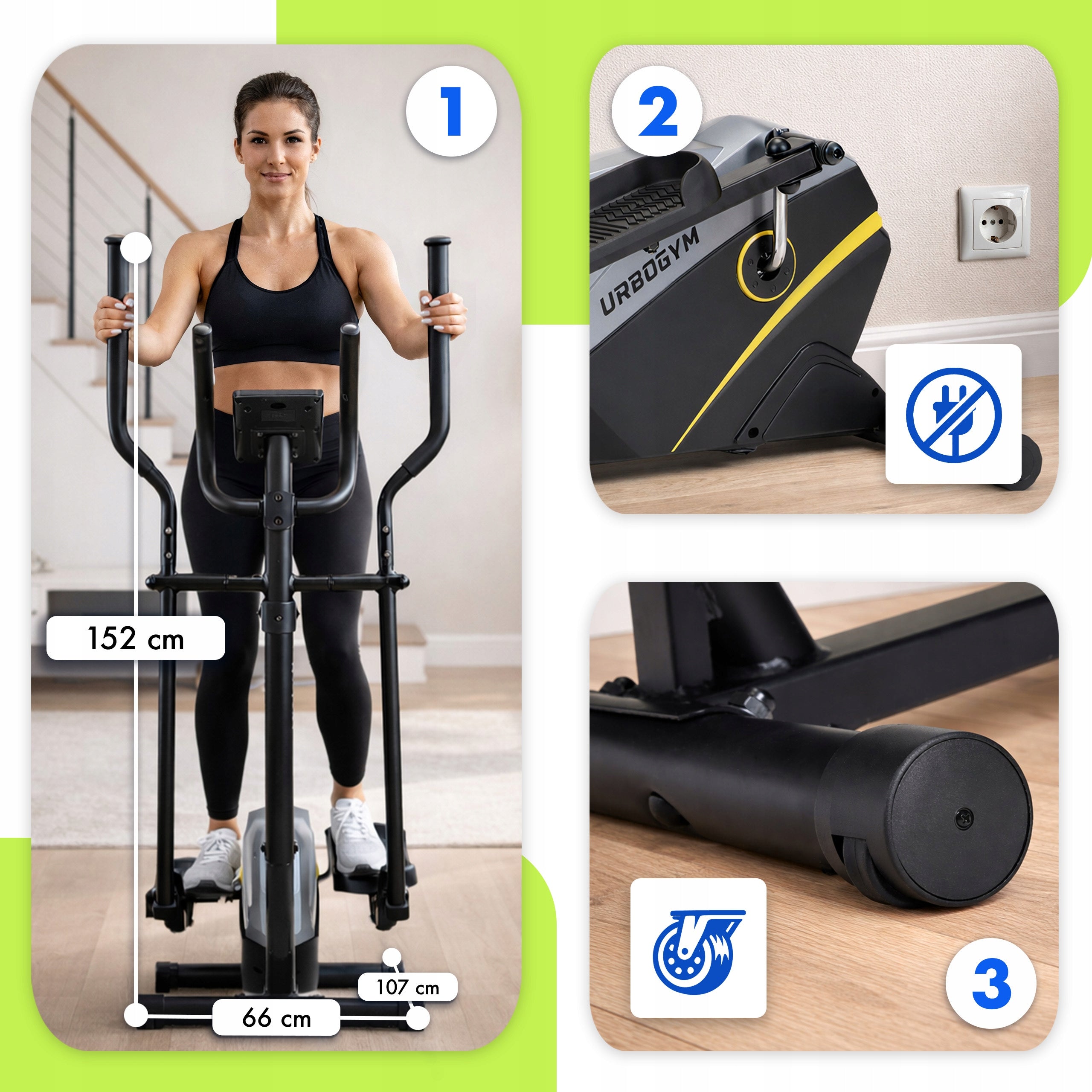ORBI-TREK TRAINER Magnetic Home Training Bike Urbogym FLOW YELLOW Brand Urbogym