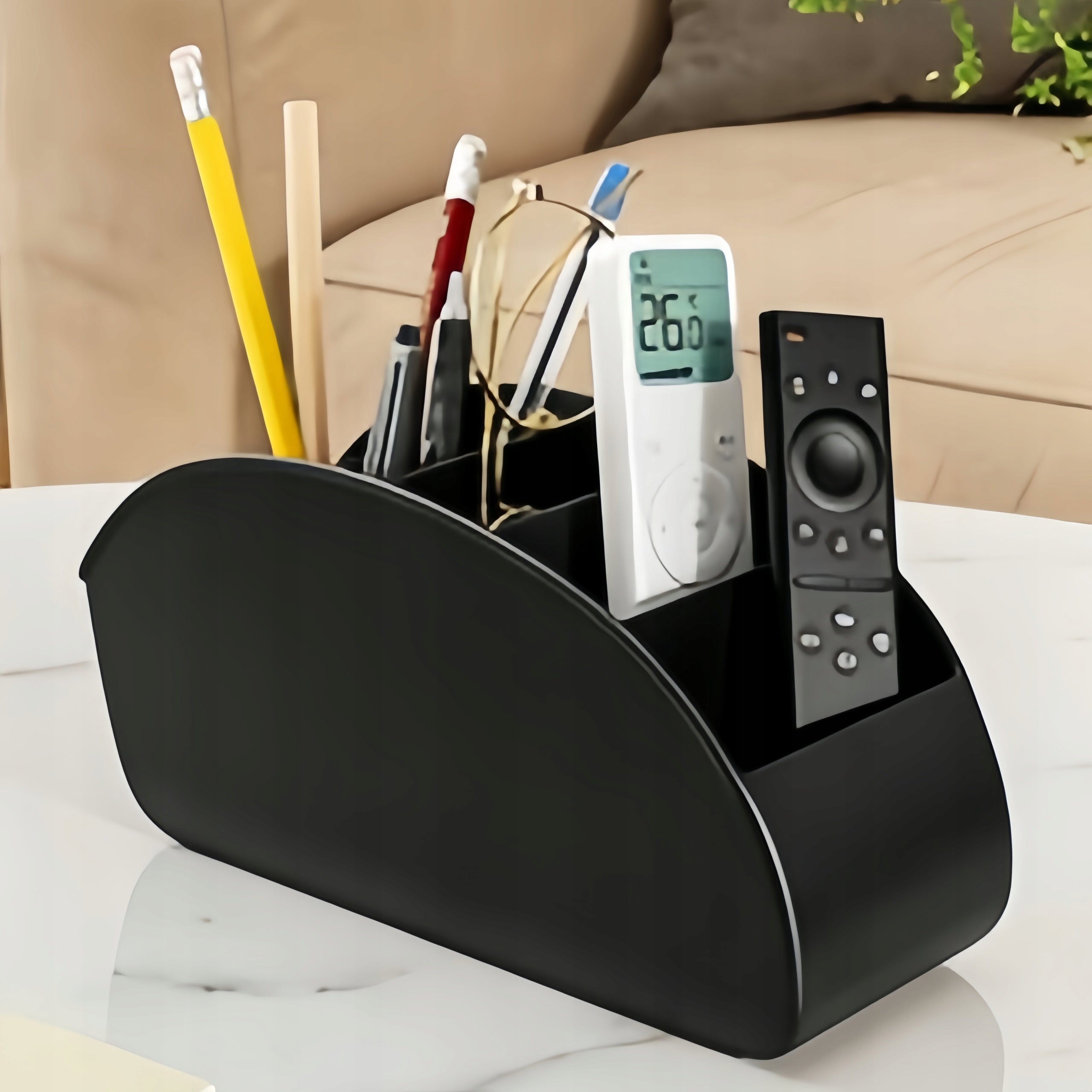 ORGANIZER BLACK TV REMOTE CONTROL STAND PHONE BOX CONTAINER AKCESORIA Manufacturer code NA PILOTY TV STOJAK ORGANIZER I TELEFON
