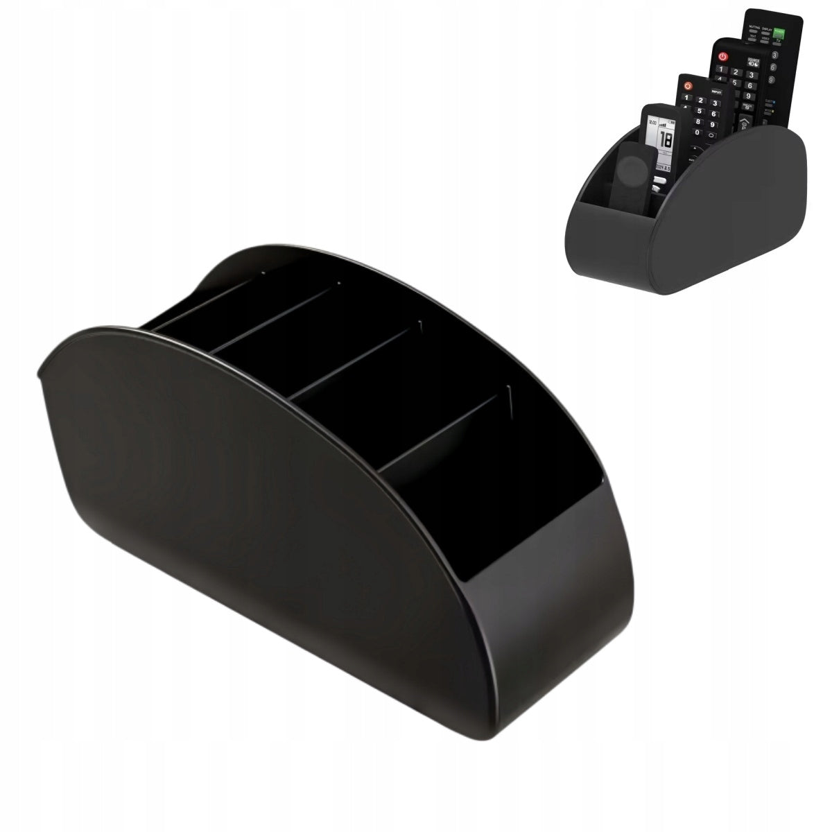 ORGANIZER BLACK TV REMOTE CONTROL STAND PHONE BOX CONTAINER AKCESORIA