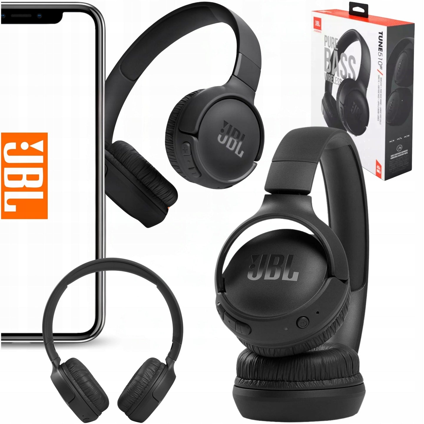 ORIGINAL HEADPHONES JBL WIRELESS ON-EAR BLUETOOTH BLACK UNIVERSAL